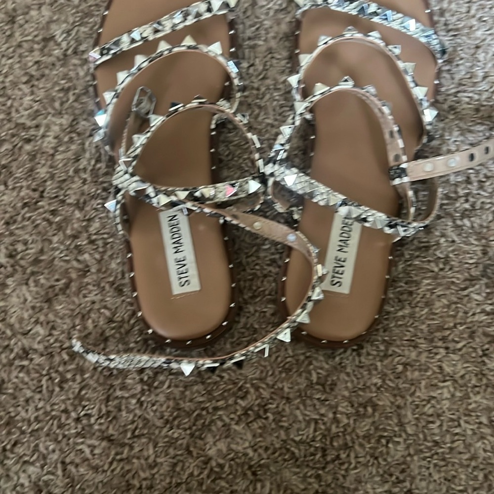 Steve Madden Silver Studded Sandals